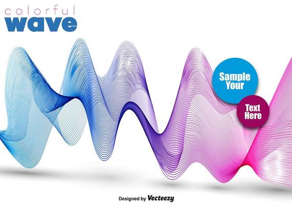Abstract Colorful Pink And Blue Wave - Vector