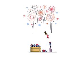 Fuegos artificiales vectoriales gratis vector