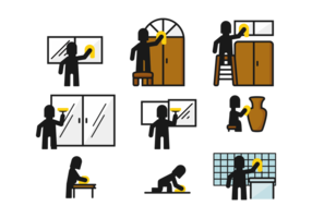 Wipe Stickman Icon vector