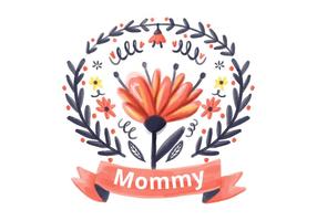 Mommy Watercolor Background vector