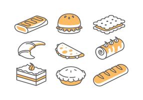 Iconos de panadería / pastel vector