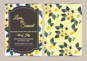 Vector Lemon Yellow Flower Wedding Invite