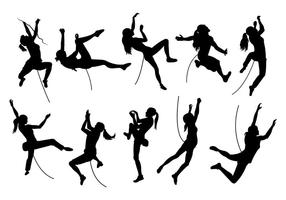 Silhouette Image Of Wall Climbing