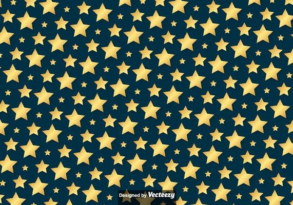 Vector Golden Stars Pattern