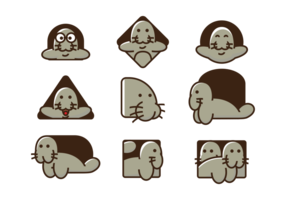 Manatee Vector Iconos