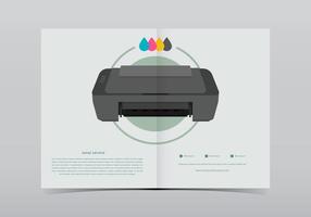 Impresora de tóner con ilustración de tinta vector