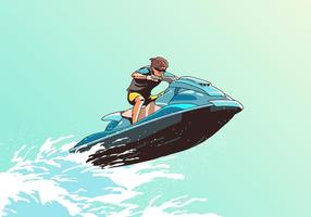 Wave Jumping Jet Ski Vector