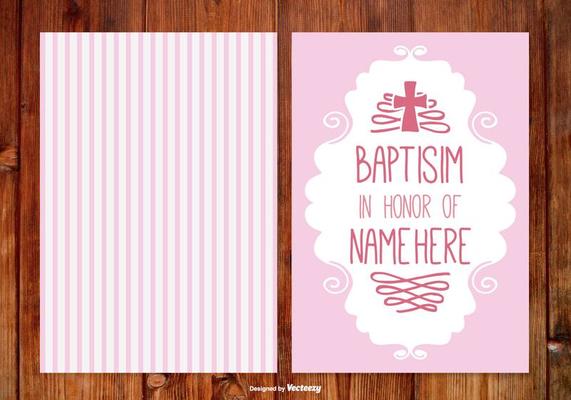 Stripe Baptisim Card for Girl