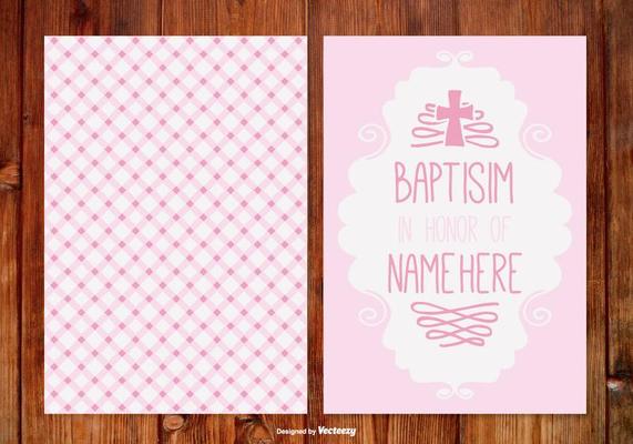 Ginham Baptisim Card for Girl