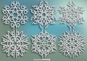 Copos de nieve ornamentales elegantes - conjunto de vectores