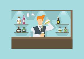 Barman at Work Vectors