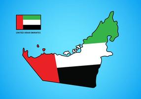 UAE Map with Flag Vector 