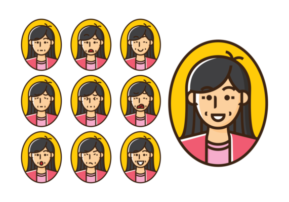 Mommy Emotions Expression Vector