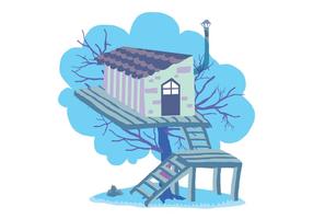 Fun Tree House Vector Illustration