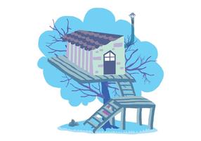 Fun Tree House Vector Illustration