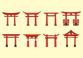 Torii iconos vectoriales vector