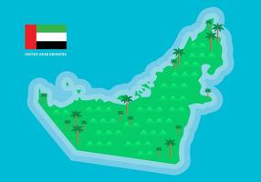Green UAE Map Vector