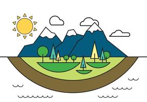 Landscape Island Vector Illustration