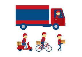 Delivery Man Flat Vector