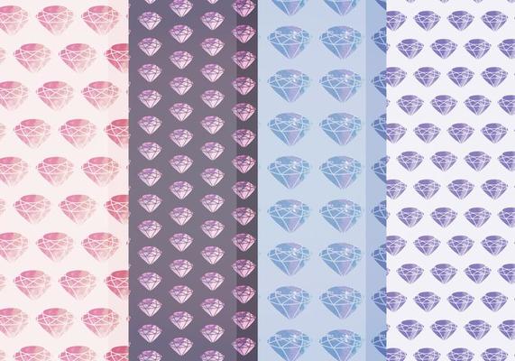 Vector Watercolor Diamond Patterns