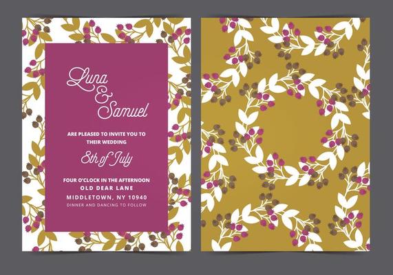 Wreath Vector Wedding Invite