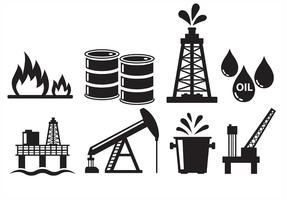 Iconos del campo petrolífero vector