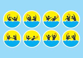 Water Polo Icons vector
