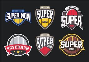 Super Mom Badge vector