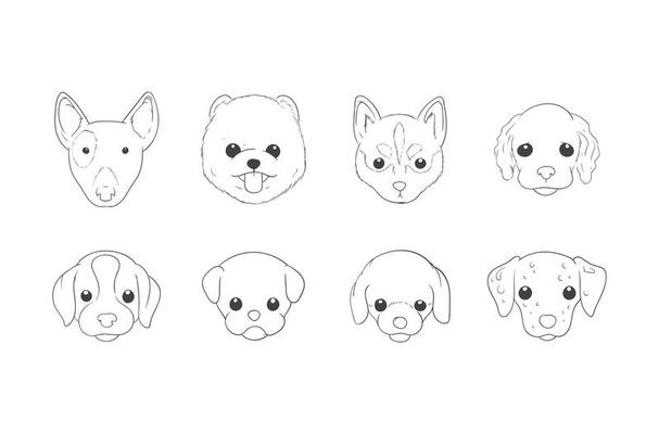 Free Hand Drawing Dog Head Vector