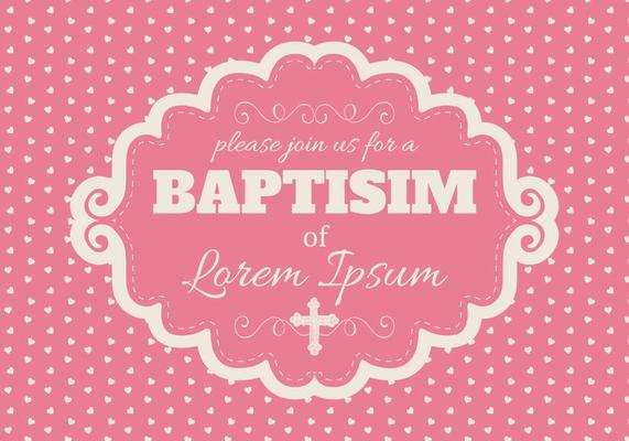 Cute Pink Baptisim Card