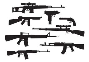 Military Weapons Silhouette Vector