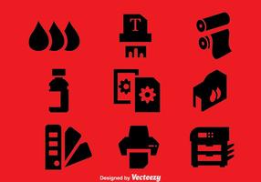 Printer Element Icons Vector