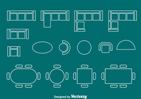 Floorplan Element Chair And Table Vector