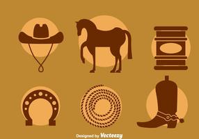 Barrel Racing Element Icons Vector