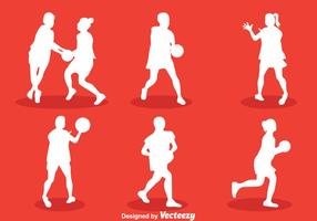 Netball Silhouette Vector Set