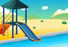 Illustration of water slide with background vector