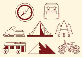 Iconos de Actividades de Camping vector