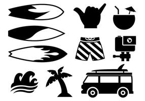 Surfing Icons Vector