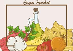 Ingredientes de Lasagna Vector