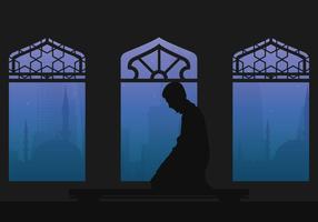 Qatar Man Pray Illustration vector