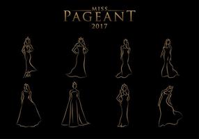 Pageant línea de arte vectoriales gratis vector