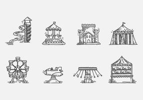 Amusement Park Ride Vector Icons