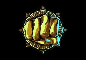 Powerful fist t-shirt graphic vector