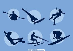 Extreme Water Sport Silhouette Vector Set