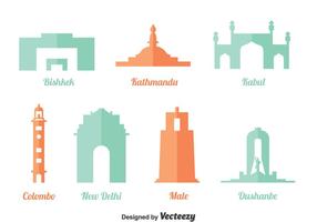 Asian Landmark Vector Set