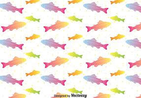 Rainbow Trout Seamless Pattern Vector