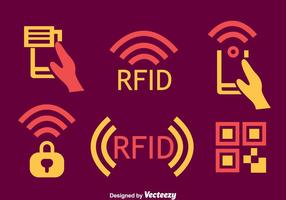 Rfid Element Icons Vector