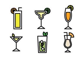 Bebidas Iconos Esbozados vector