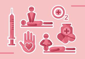 Iconos del vector del CPR