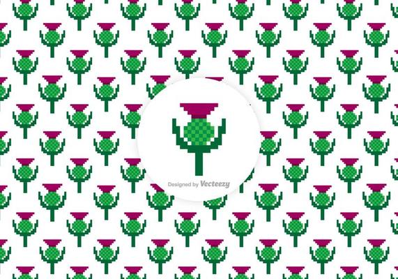Free Thistle Pixel Vector Pattern